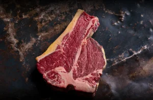 BEEF T-BONE STEAK TRIMMED AND DRY AGED